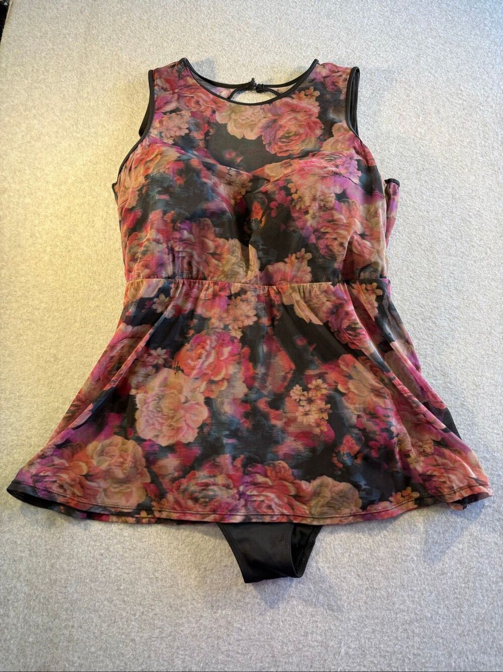 Torrid Rose Floral Peplum Underwire One Piece Swimsuit 1X